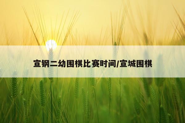 宣钢二幼围棋比赛时间/宣城围棋