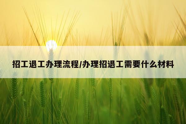 招工退工办理流程/办理招退工需要什么材料