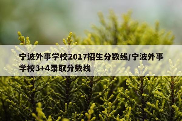 宁波外事学校2017招生分数线/宁波外事学校3+4录取分数线
