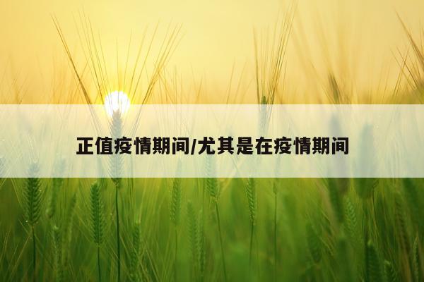 正值疫情期间/尤其是在疫情期间
