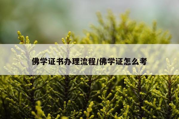 佛学证书办理流程/佛学证怎么考