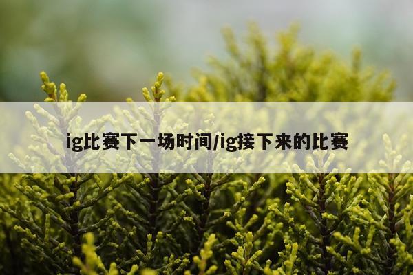 ig比赛下一场时间/ig接下来的比赛