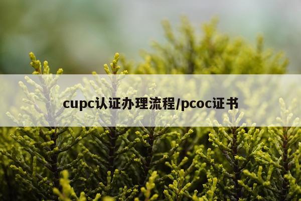 cupc认证办理流程/pcoc证书