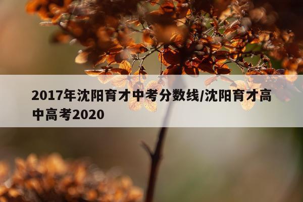 2017年沈阳育才中考分数线/沈阳育才高中高考2020