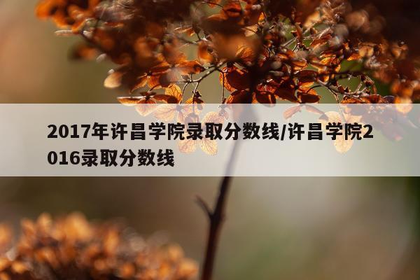 2017年许昌学院录取分数线/许昌学院2016录取分数线