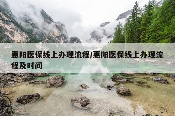 惠阳医保线上办理流程/惠阳医保线上办理流程及时间