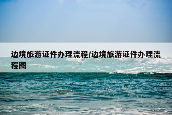 边境旅游证件办理流程/边境旅游证件办理流程图