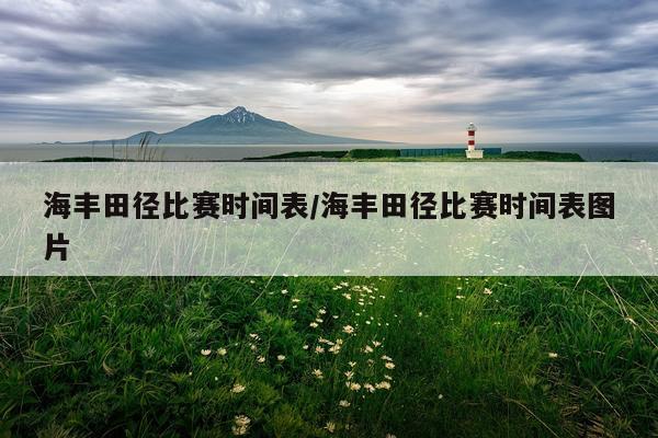 海丰田径比赛时间表/海丰田径比赛时间表图片
