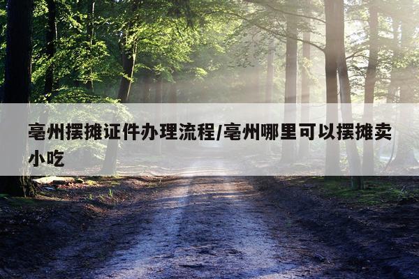 亳州摆摊证件办理流程/亳州哪里可以摆摊卖小吃