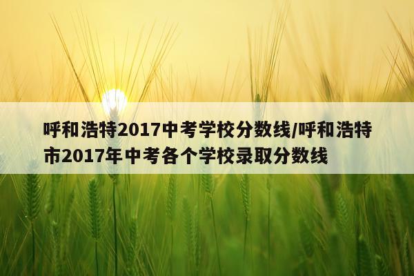 呼和浩特2017中考学校分数线/呼和浩特市2017年中考各个学校录取分数线