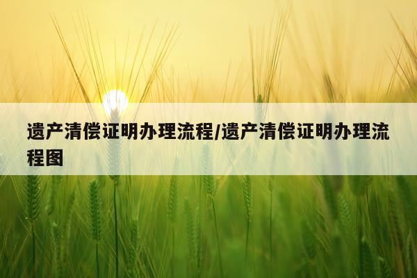 遗产清偿证明办理流程/遗产清偿证明办理流程图