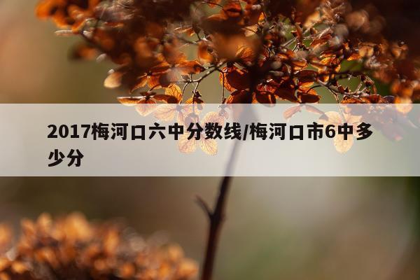 2017梅河口六中分数线/梅河口市6中多少分