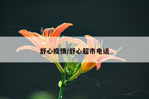 舒心疫情/舒心超市电话