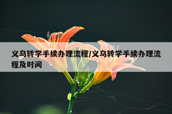义乌转学手续办理流程/义乌转学手续办理流程及时间