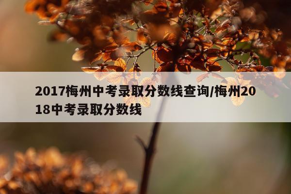2017梅州中考录取分数线查询/梅州2018中考录取分数线