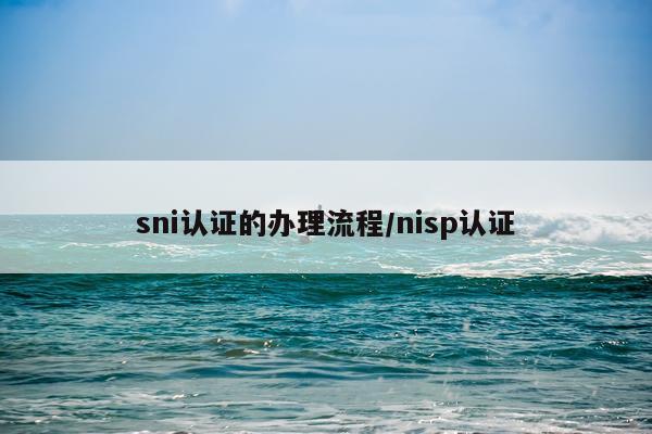 sni认证的办理流程/nisp认证
