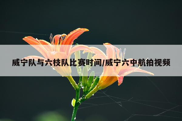 威宁队与六枝队比赛时间/威宁六中航拍视频