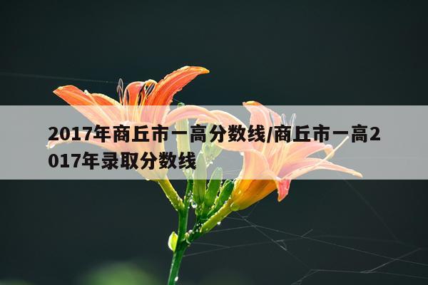 2017年商丘市一高分数线/商丘市一高2017年录取分数线