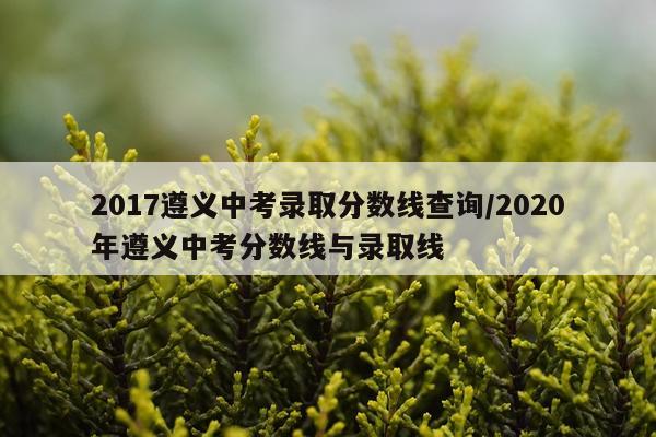 2017遵义中考录取分数线查询/2020年遵义中考分数线与录取线
