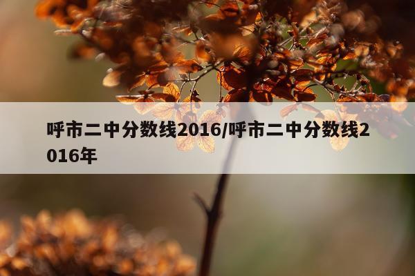 呼市二中分数线2016/呼市二中分数线2016年