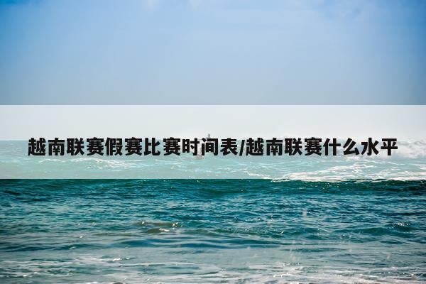 越南联赛假赛比赛时间表/越南联赛什么水平