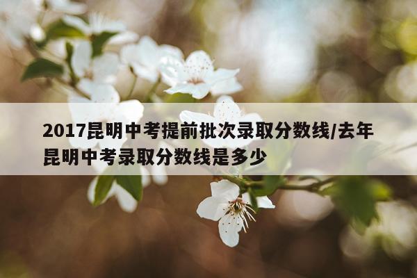 2017昆明中考提前批次录取分数线/去年昆明中考录取分数线是多少