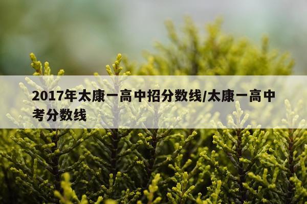2017年太康一高中招分数线/太康一高中考分数线