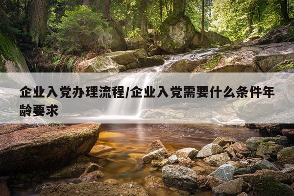 企业入党办理流程/企业入党需要什么条件年龄要求