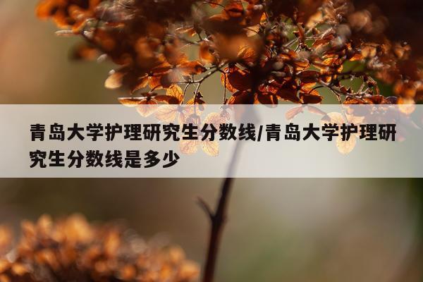 青岛大学护理研究生分数线/青岛大学护理研究生分数线是多少