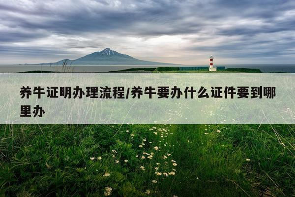 养牛证明办理流程/养牛要办什么证件要到哪里办
