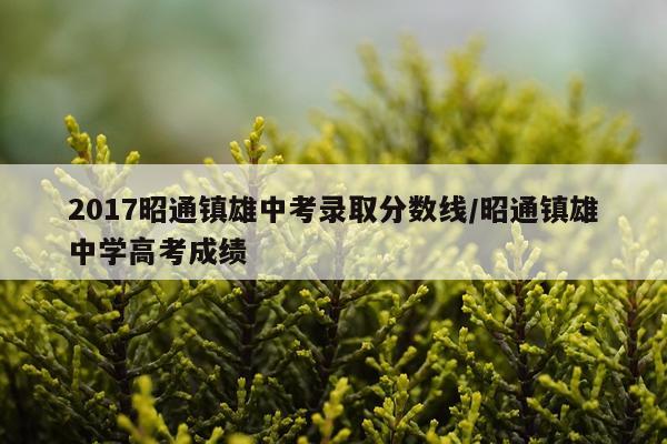 2017昭通镇雄中考录取分数线/昭通镇雄中学高考成绩