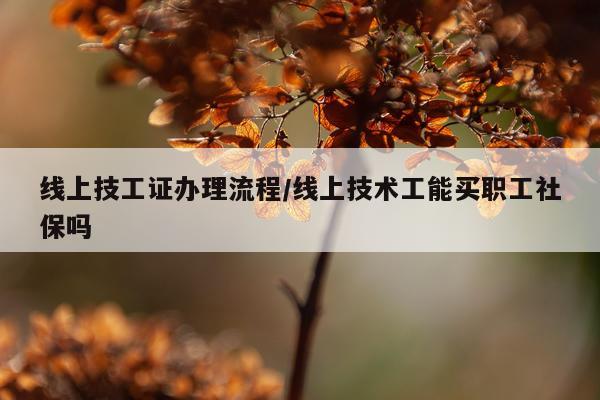 线上技工证办理流程/线上技术工能买职工社保吗