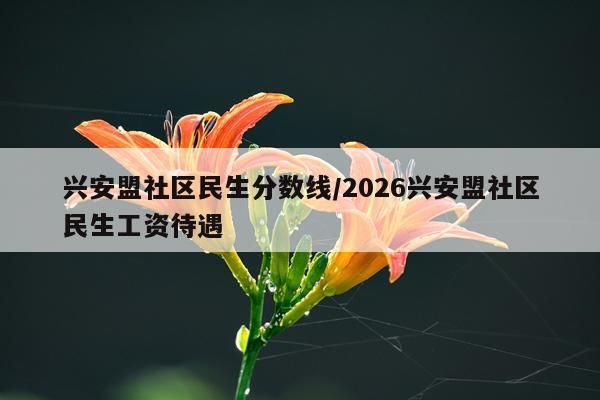 兴安盟社区民生分数线/2026兴安盟社区民生工资待遇