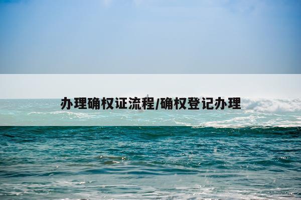 办理确权证流程/确权登记办理