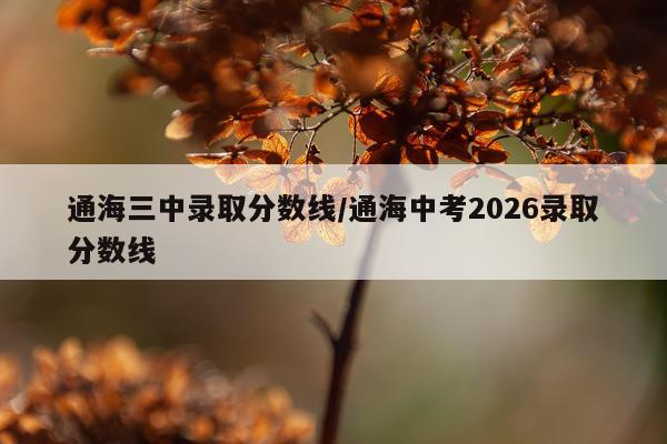 通海三中录取分数线/通海中考2026录取分数线