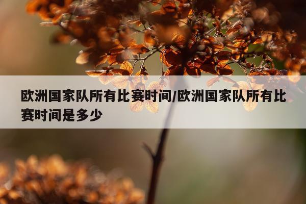 欧洲国家队所有比赛时间/欧洲国家队所有比赛时间是多少