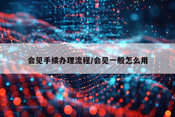 会见手续办理流程/会见一般怎么用