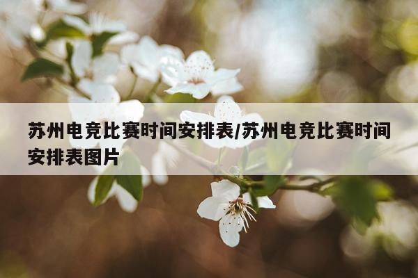 苏州电竞比赛时间安排表/苏州电竞比赛时间安排表图片