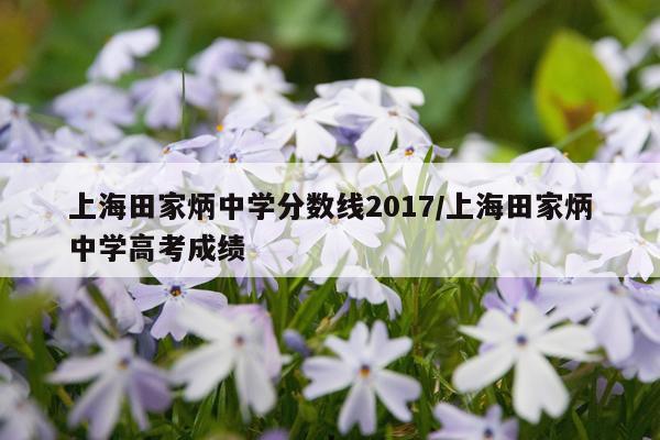 上海田家炳中学分数线2017/上海田家炳中学高考成绩