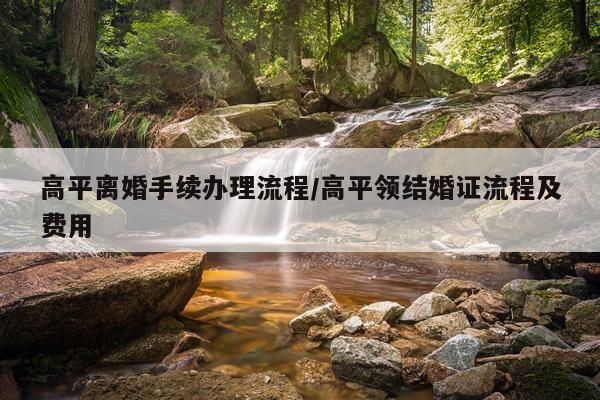 高平离婚手续办理流程/高平领结婚证流程及费用