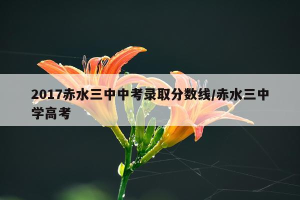2017赤水三中中考录取分数线/赤水三中学高考