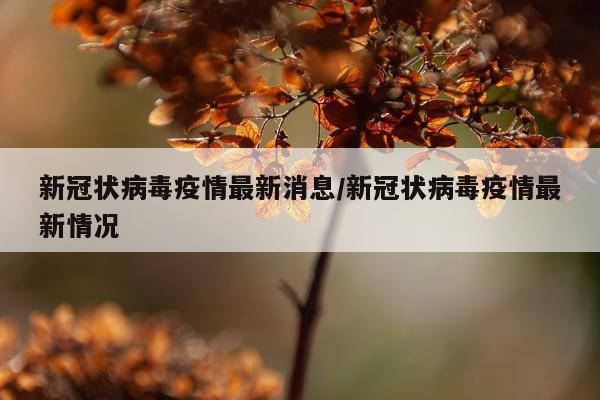 新冠状病毒疫情最新消息/新冠状病毒疫情最新情况