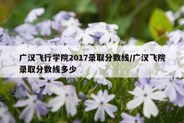 广汉飞行学院2017录取分数线/广汉飞院录取分数线多少