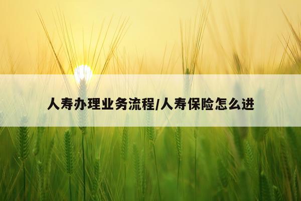 人寿办理业务流程/人寿保险怎么进