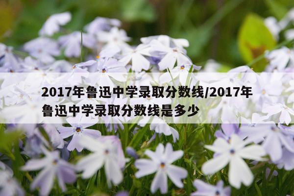 2017年鲁迅中学录取分数线/2017年鲁迅中学录取分数线是多少