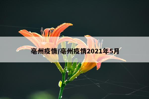 亳州疫情/亳州疫情2021年5月
