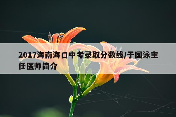 2017海南海口中考录取分数线/于国泳主任医师简介