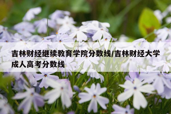 吉林财经继续教育学院分数线/吉林财经大学成人高考分数线