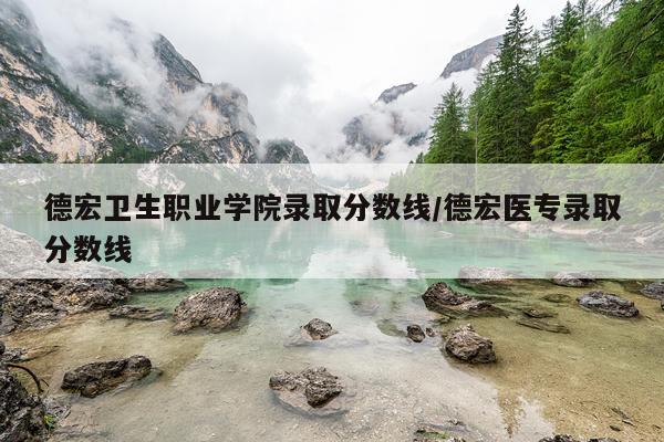 德宏卫生职业学院录取分数线/德宏医专录取分数线