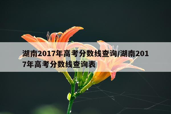 湖南2017年高考分数线查询/湖南2017年高考分数线查询表